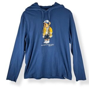 Polo Ralph Lauren Bear Hoodie Shirt Mens Size Medium Streetwear US-93 Preppy